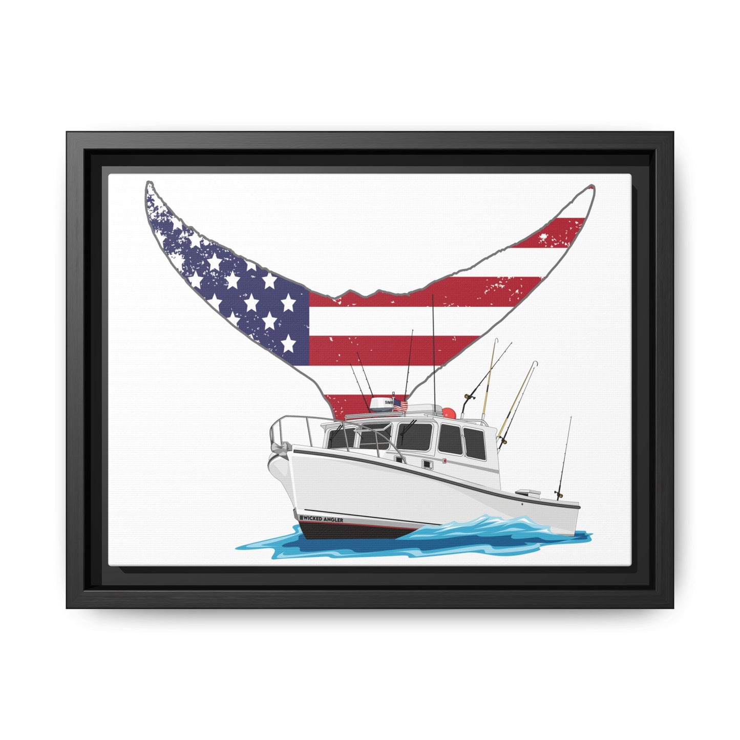 LOBSTER  BOAT Matte Canvas, Framed (Multi-color)