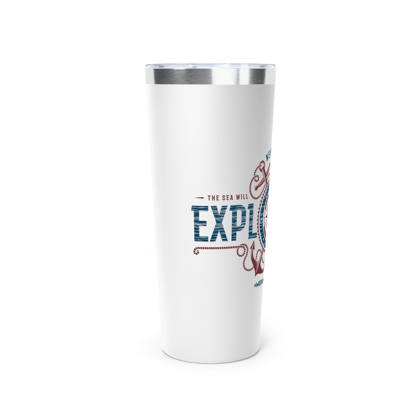 NEVER STOP EXPLORING Copper Vacuum Insulated Tumbler, 22oz