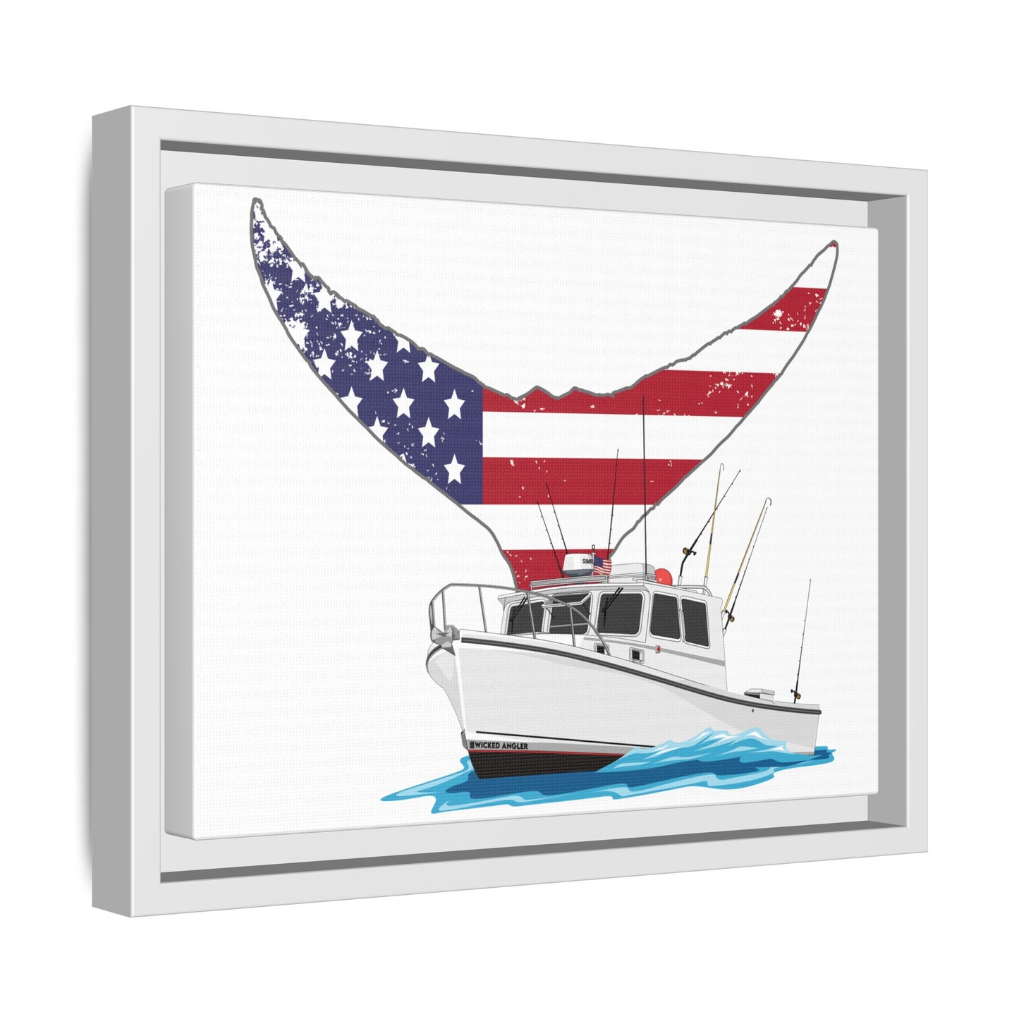 LOBSTER  BOAT Matte Canvas, Framed (Multi-color)