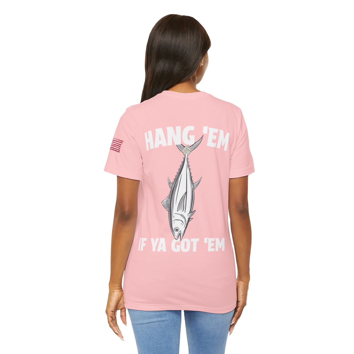 Hanging Tuna Unisex Tee, Funny Fishing Shirt, Ocean Lover Gift, Short Sleeve Fish Tee