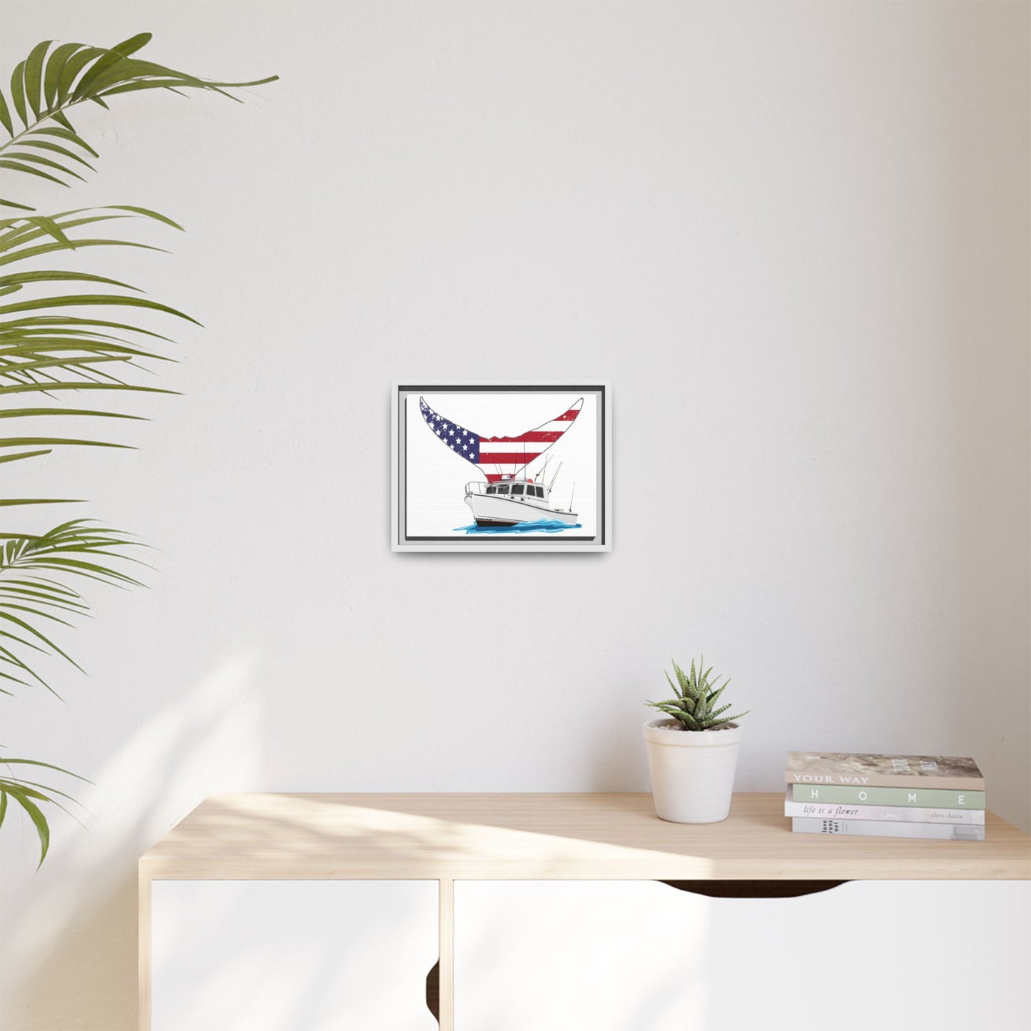 LOBSTER  BOAT Matte Canvas, Framed (Multi-color)