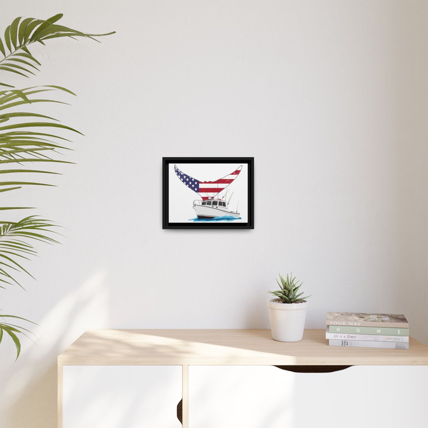 LOBSTER  BOAT Matte Canvas, Framed (Multi-color)