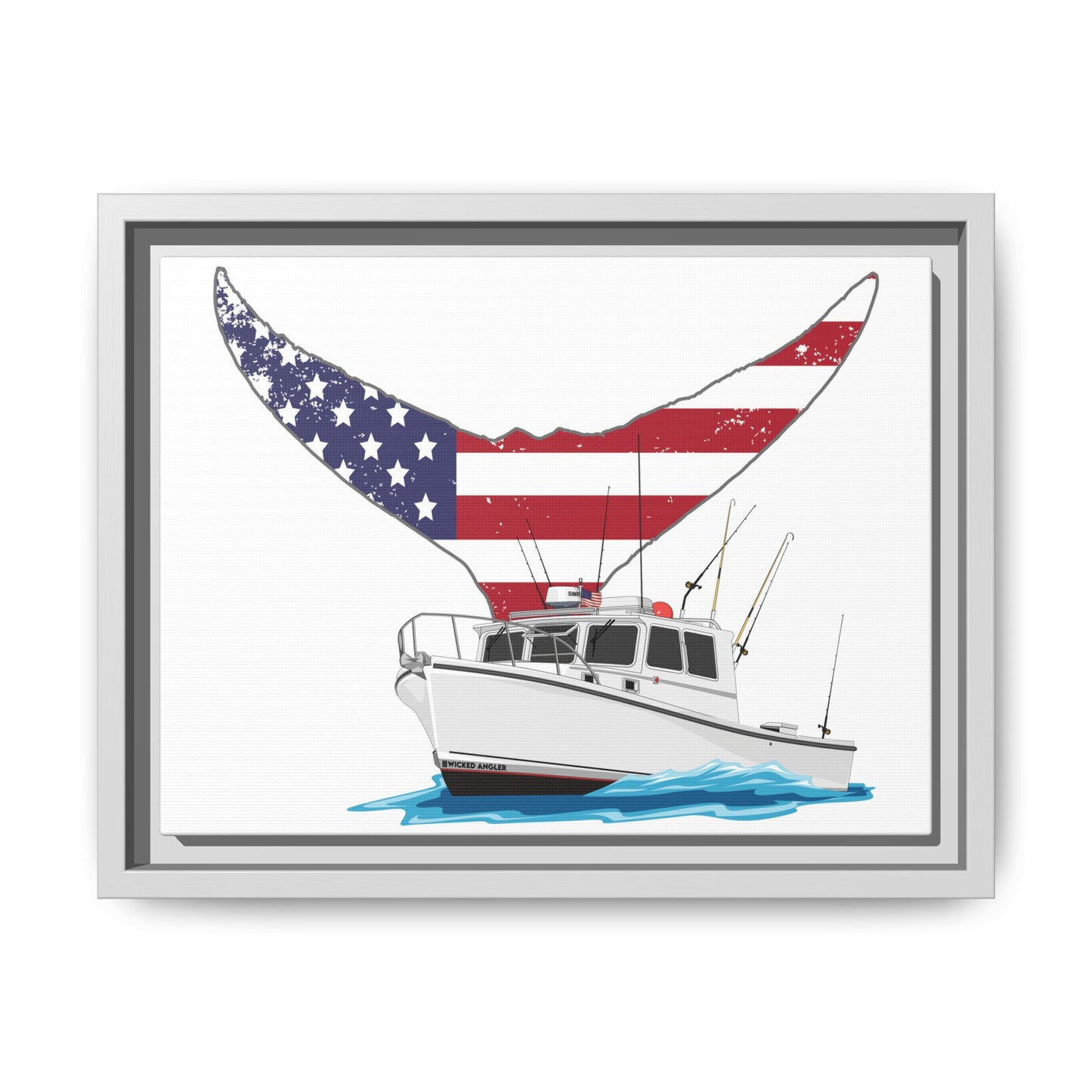 LOBSTER  BOAT Matte Canvas, Framed (Multi-color)