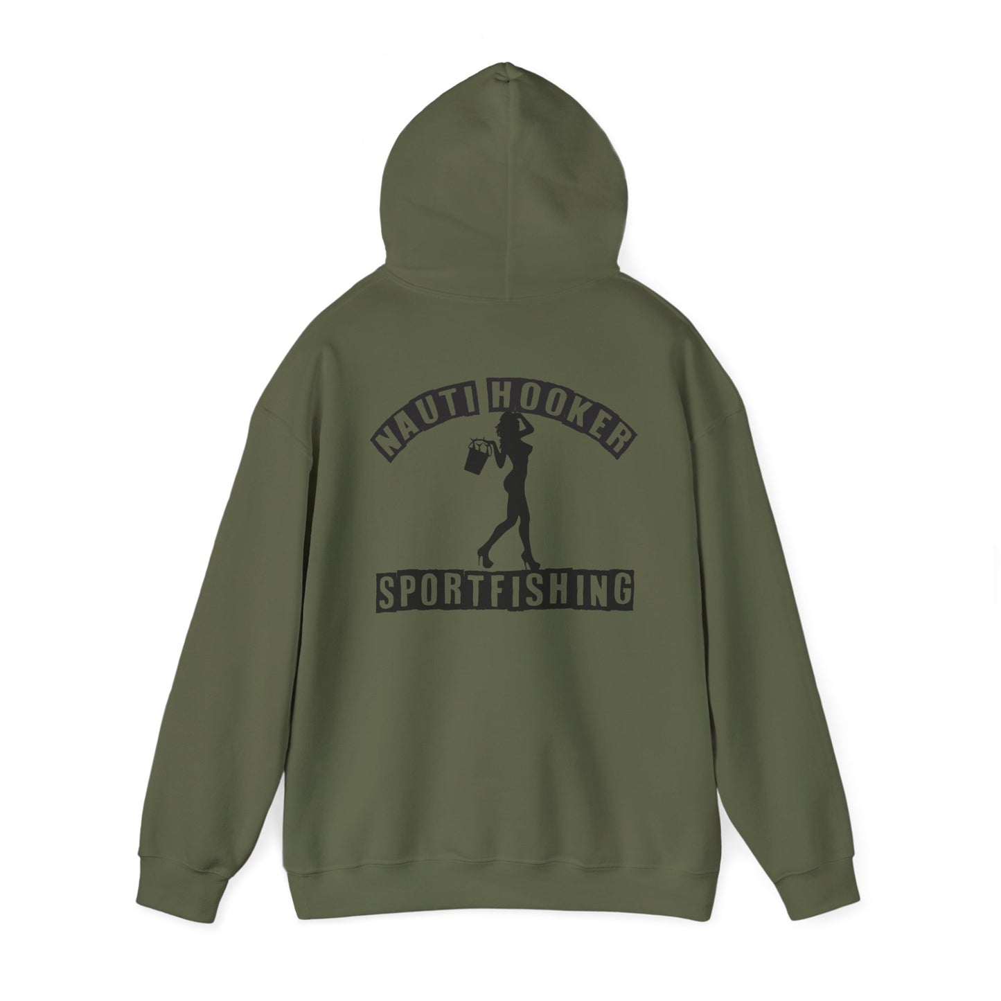 Nauti Hooker Heavy Blend Hoodie, Ocean Lover Sweatshirt, Funny Fishing Apparel, Boating Gift, Coastal Clothing