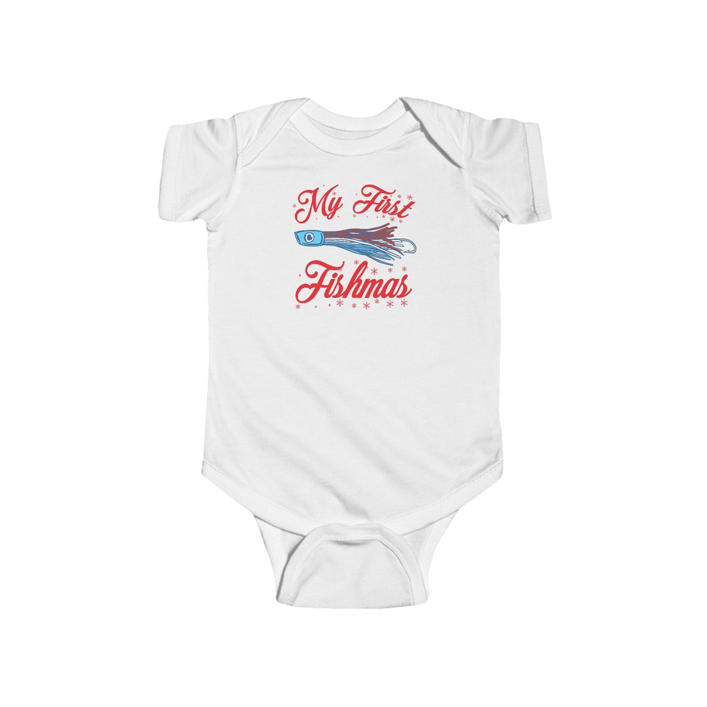 Christmas Baby Onesie, My First Fishmas Infant Fine Jersey Bodysuit, Holiday Newborn Outfit, Xmas Onesie Shirt, Fish Theme Baby Romper