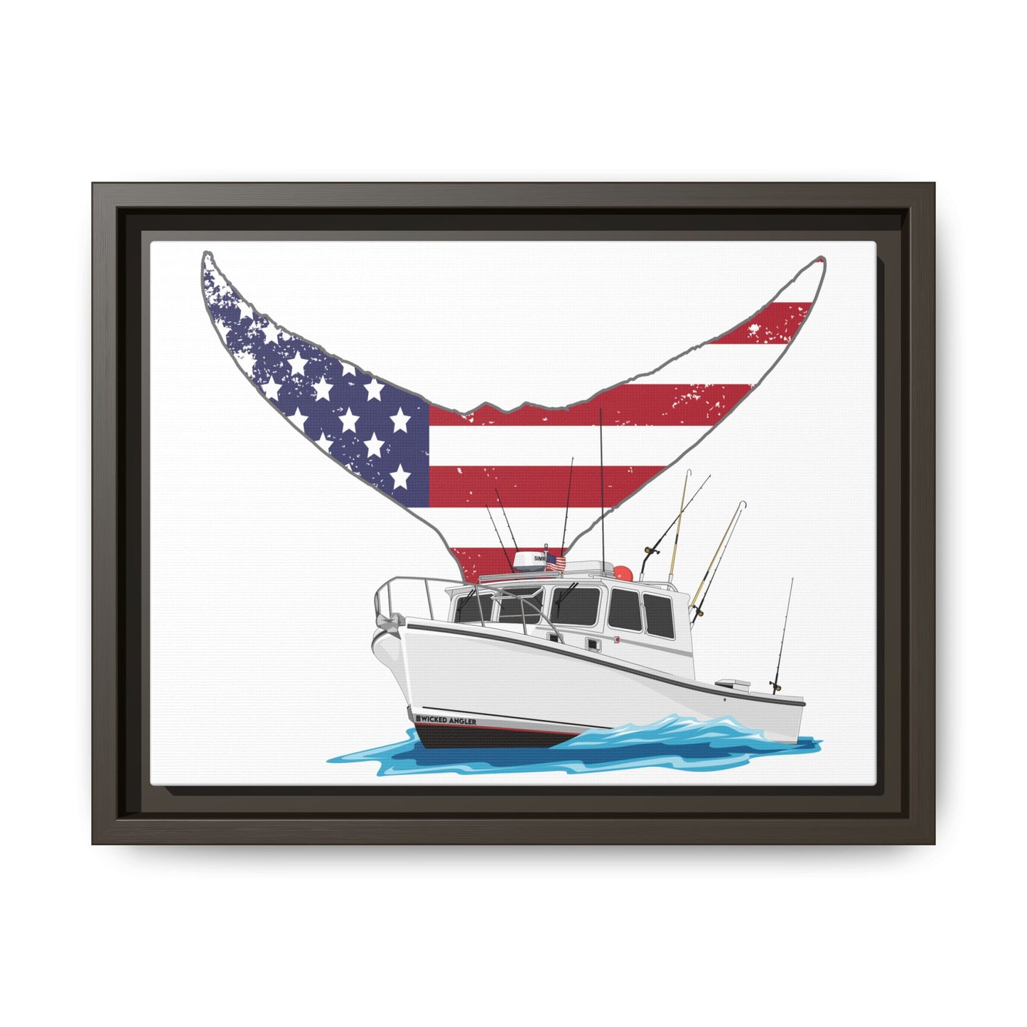 LOBSTER  BOAT Matte Canvas, Framed (Multi-color)