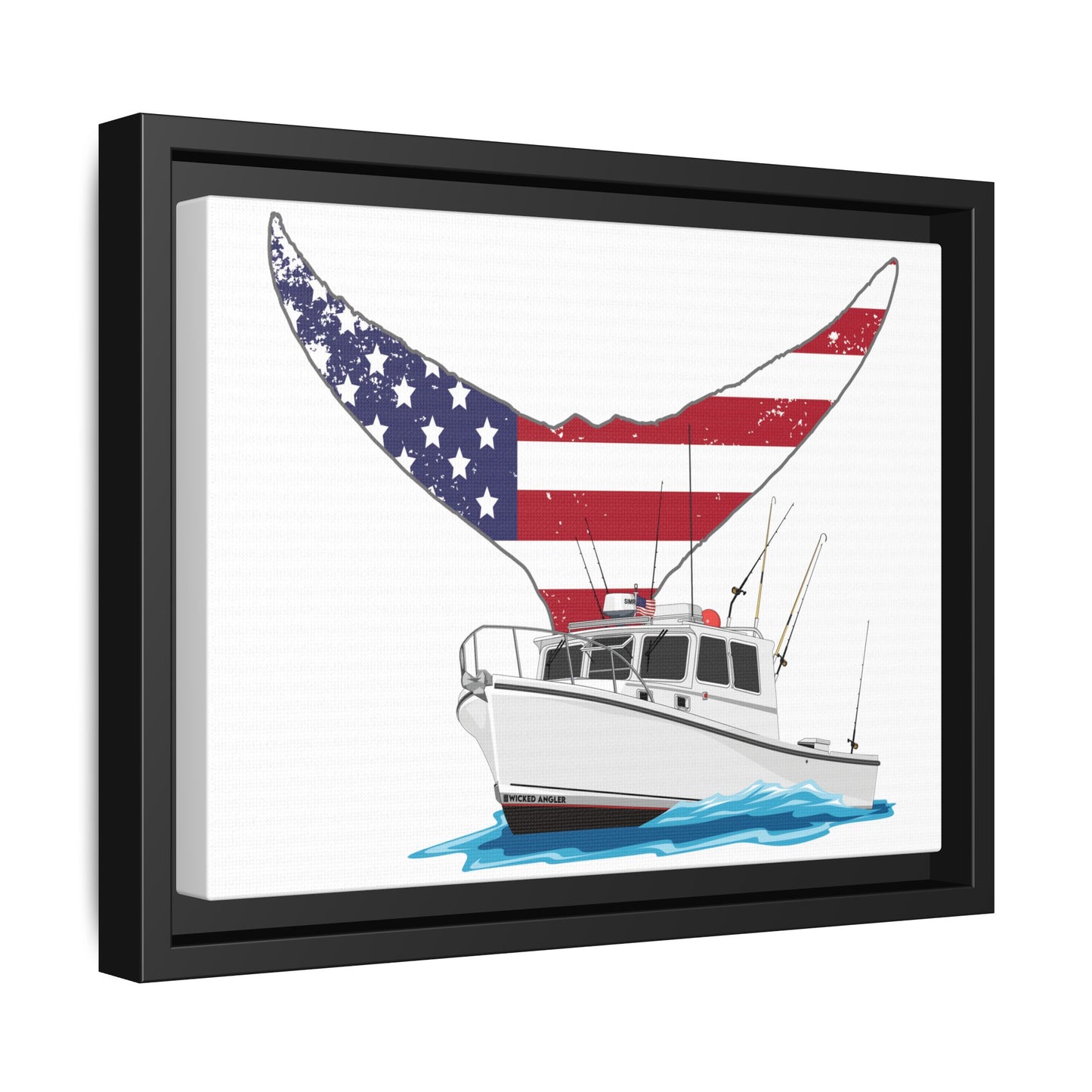 LOBSTER  BOAT Matte Canvas, Framed (Multi-color)