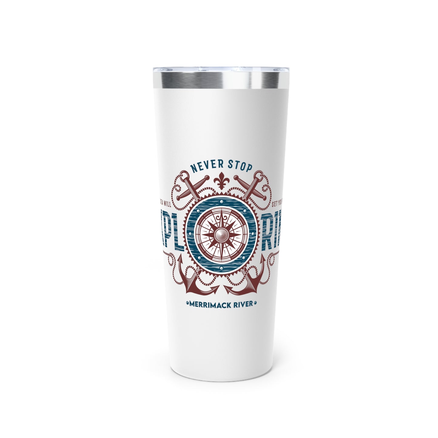 NEVER STOP EXPLORING Copper Vacuum Insulated Tumbler, 22oz